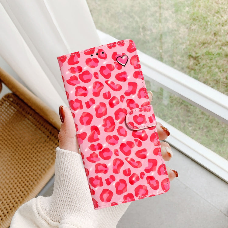 For Motorola Moto G Play 2024 3D Pattern Leather Phone Case(Pink Leopard Print)