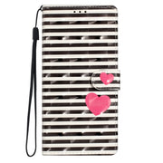 For Motorola Moto G Play 2024 3D Pattern Leather Phone Case(Striped Heart)