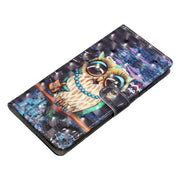 For Motorola Moto G Play 2024 3D Pattern Leather Phone Case(Big-eyed owl)