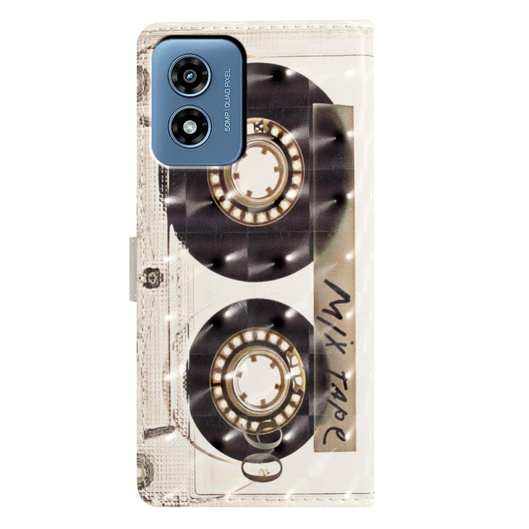 For Motorola Moto G Play 2024 3D Pattern Leather Phone Case(Tape)