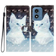 For Motorola Moto G Play 2024 3D Pattern Leather Phone Case(White Cat) - Motorola Cases by PMC Jewellery | Online Shopping South Africa | PMC Jewellery | Buy Now Pay Later Mobicred