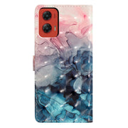 For Motorola Moto G Stylus 5G 2024 3D Pattern Leather Phone Case(3D Pink Blue Marble)