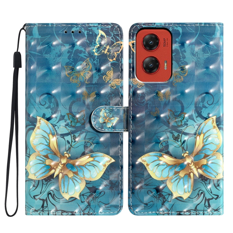 For Motorola Moto G Stylus 5G 2024 3D Pattern Leather Phone Case(3D Butterfly)