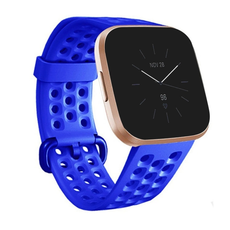 For Fitbit Versa 2 Breathable Silicone Watch Band, Size: Small(Blue)
