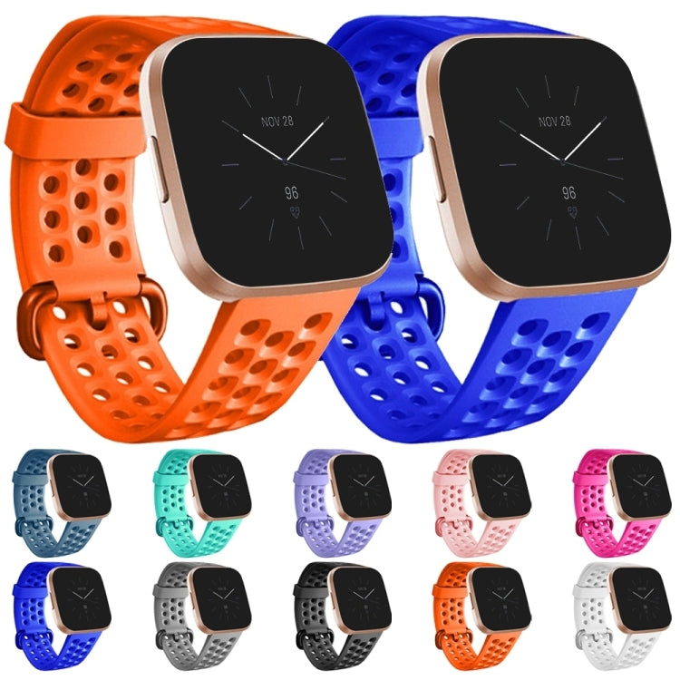 For Fitbit Versa 2 Breathable Silicone Watch Band, Size: Small(White)