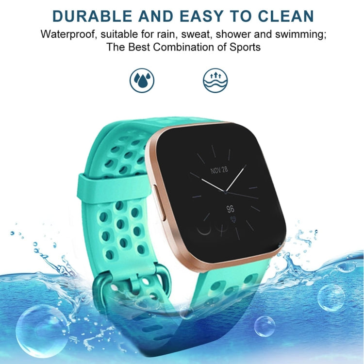 For Fitbit Versa 2 Breathable Silicone Watch Band, Size: Small(White)