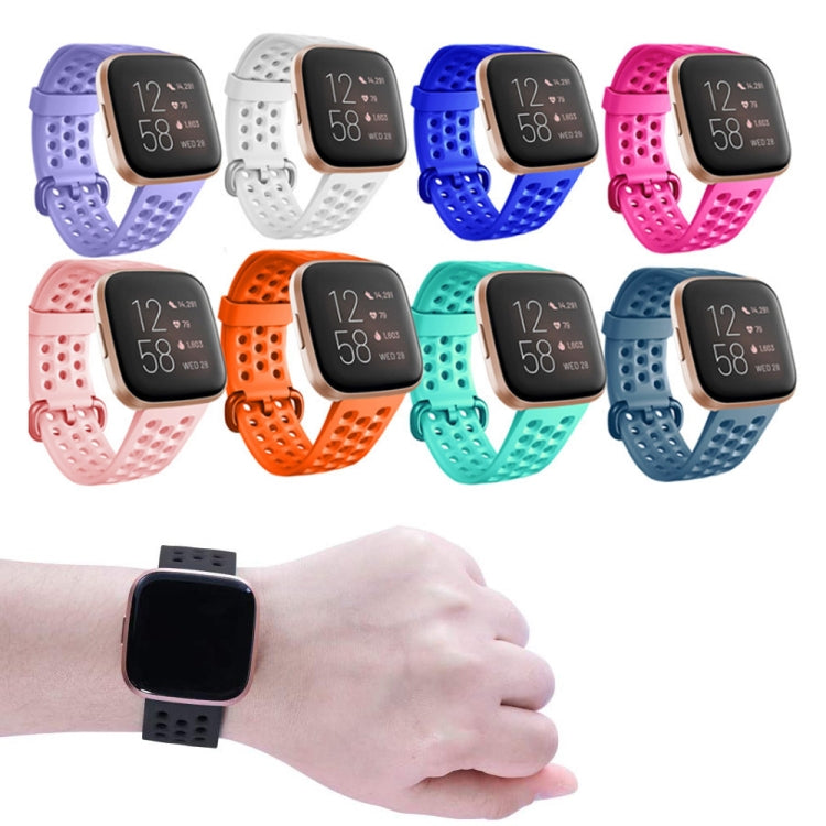 For Fitbit Versa 2 Breathable Silicone Watch Band, Size: Small(White)