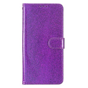 For iPhone 16 Plus Glitter Powder Flip Leather Phone Case(Purple)