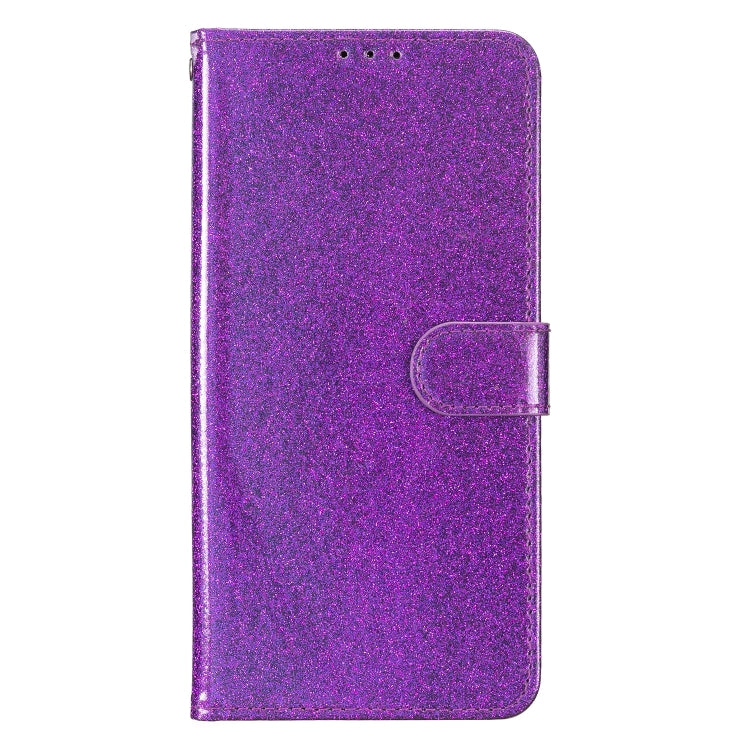 For iPhone 16 Plus Glitter Powder Flip Leather Phone Case(Purple)
