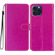 For iPhone 16 Pro Glitter Powder Flip Leather Phone Case(Rose Red) - iPhone 16 Pro Cases by PMC TechLife | Online Shopping South Africa | PMC TechLife | Buy Now Pay Later Mobicred
