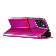 For iPhone 16 Pro Glitter Powder Flip Leather Phone Case(Rose Red)