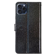 For iPhone 16 Pro Max Glitter Powder Flip Leather Phone Case(Black)