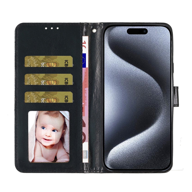 For iPhone 16 Pro Max Glitter Powder Flip Leather Phone Case(Black)