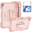 For iPad Air 11 2024 / Air 2022 10.9 360 Degree Rotation PC Contrast Silicone Tablet Case(Rose Gold) - iPad Air 11 2024 Cases by PMC TechLife | Online Shopping South Africa | PMC TechLife | Buy Now Pay Later Mobicred