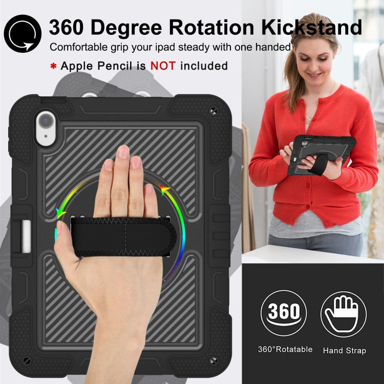For iPad Air 11 2025 / 2024 360 Degree Rotation PC Contrast Silicone Tablet Case(Black)