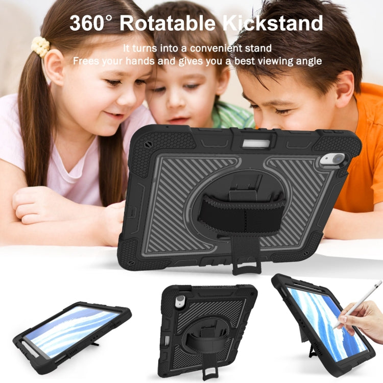 For iPad Air 11 2025 / 2024 360 Degree Rotation PC Contrast Silicone Tablet Case(Black)