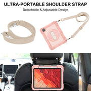 For iPad Pro 11 2024 360 Degree Rotation PC Contrast Silicone Tablet Case(Rose Gold)