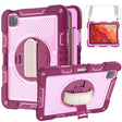 For iPad Pro 11 2024 360 Degree Rotation PC Contrast Silicone Tablet Case(Rose Red + Pink) - iPad Pro 11 2024 Cases by PMC TechLife | Online Shopping South Africa | PMC TechLife | Buy Now Pay Later Mobicred