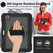 For iPad Pro 11 2024 360 Degree Rotation PC Contrast Silicone Tablet Case(Black)