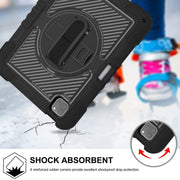 For iPad Pro 11 2024 360 Degree Rotation PC Contrast Silicone Tablet Case(Black)