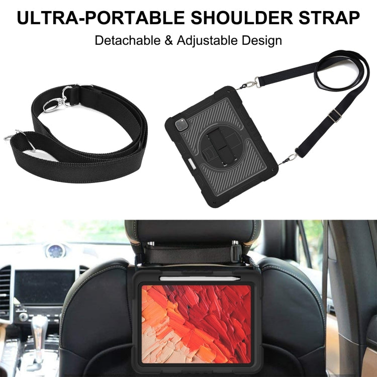 For iPad Pro 11 2024 360 Degree Rotation PC Contrast Silicone Tablet Case(Black)