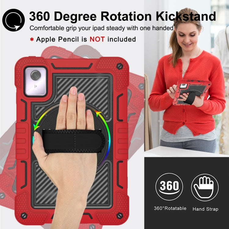 For Lenovo Tab M11 / Xiaoxin Pad 11 2024 360 Degree Rotation PC Contrast Silicone Tablet Case(Red + Black)