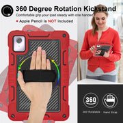 For Lenovo Tab M11 / Xiaoxin Pad 11 2024 360 Degree Rotation PC Contrast Silicone Tablet Case(Red + Black)