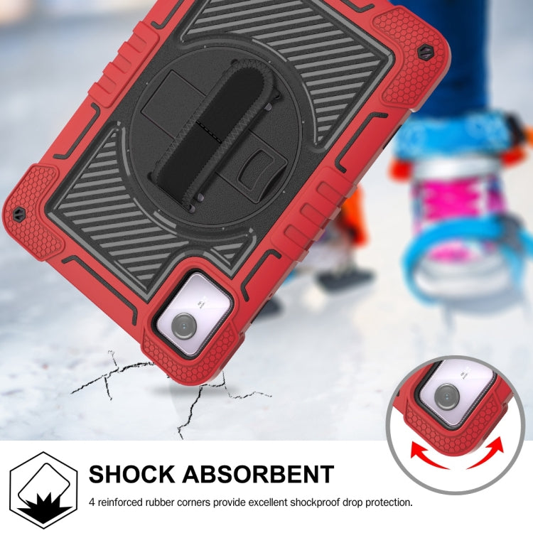 For Lenovo Tab M11 / Xiaoxin Pad 11 2024 360 Degree Rotation PC Contrast Silicone Tablet Case(Red + Black)