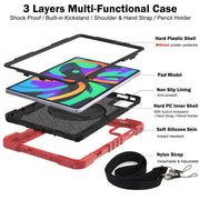 For Lenovo Tab M11 / Xiaoxin Pad 11 2024 360 Degree Rotation PC Contrast Silicone Tablet Case(Red + Black)