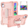 For Lenovo Tab M11 / Xiaoxin Pad 11 2024 360 Degree Rotation PC Contrast Silicone Tablet Case(Rose Gold) - Lenovo by PMC Jewellery | Online Shopping South Africa | PMC Jewellery | Buy Now Pay Later Mobicred