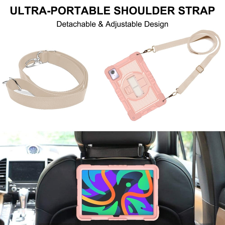 For Lenovo Tab M11 / Xiaoxin Pad 11 2024 360 Degree Rotation PC Contrast Silicone Tablet Case(Rose Gold)