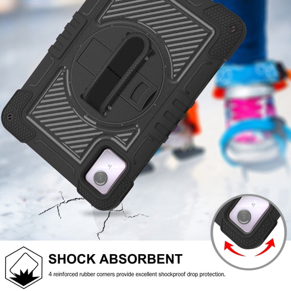 For Lenovo Tab M11 / Xiaoxin Pad 11 2024 360 Degree Rotation PC Contrast Silicone Tablet Case(Black)