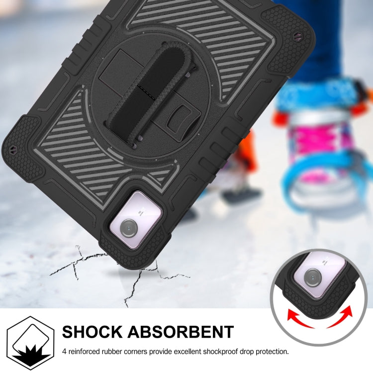For Lenovo Tab M11 / Xiaoxin Pad 11 2024 360 Degree Rotation PC Contrast Silicone Tablet Case(Black)