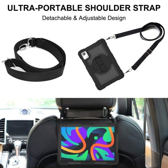 For Lenovo Tab M11 / Xiaoxin Pad 11 2024 360 Degree Rotation PC Contrast Silicone Tablet Case(Black)