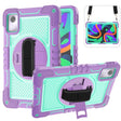 For Lenovo Tab M11 / Xiaoxin Pad 11 2024 360 Degree Rotation PC Contrast Silicone Tablet Case(Purple + Mint Green) - Lenovo by PMC Jewellery | Online Shopping South Africa | PMC Jewellery | Buy Now Pay Later Mobicred