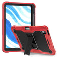 For iPad Air 11 2024 / Air 2022 10.9 Shockproof Silicone Hybrid PC Tablet Case with Holder(Black + Red) - iPad Air 11 2025 / 2024 Cases by PMC TechLife | Online Shopping South Africa | PMC TechLife | Buy Now Pay Later Mobicred