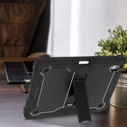 For iPad Air 11 2024 / Air 2022 10.9 Shockproof Silicone Hybrid PC Tablet Case with Holder(Black)