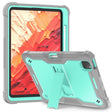 For iPad Pro 11 2024 Shockproof Silicone Hybrid PC Tablet Case with Holder(Mint Green + Grey) - iPad Pro 11 2024 Cases by PMC TechLife | Online Shopping South Africa | PMC TechLife | Buy Now Pay Later Mobicred