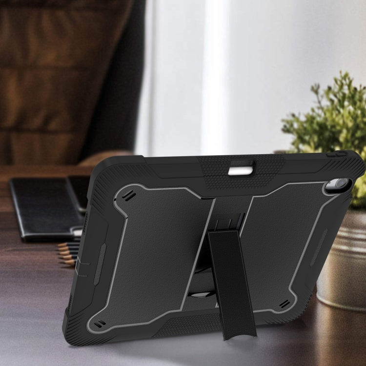 For iPad Air 13 2024 Shockproof Silicone Hybrid PC Tablet Case with Holder(Black)