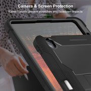 For iPad Air 13 2024 Shockproof Silicone Hybrid PC Tablet Case with Holder(Black)
