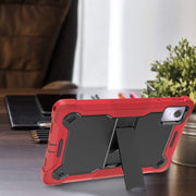 For Lenovo Tab M11 / Xiaoxin Pad 11 2024 Shockproof Silicone Hybrid PC Tablet Case with Holder(Black + Red)