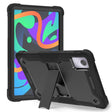 For Lenovo Tab M11 / Xiaoxin Pad 11 2024 Shockproof Silicone Hybrid PC Tablet Case with Holder(Black) - Lenovo by PMC TechLife | Online Shopping South Africa | PMC TechLife | Buy Now Pay Later Mobicred