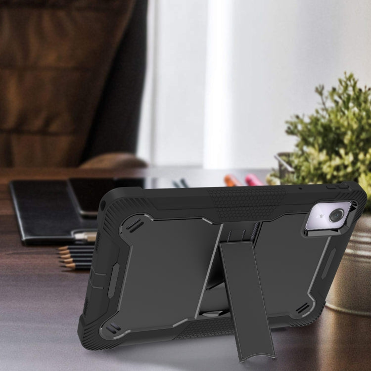 For Lenovo Tab M11 / Xiaoxin Pad 11 2024 Shockproof Silicone Hybrid PC Tablet Case with Holder(Black)