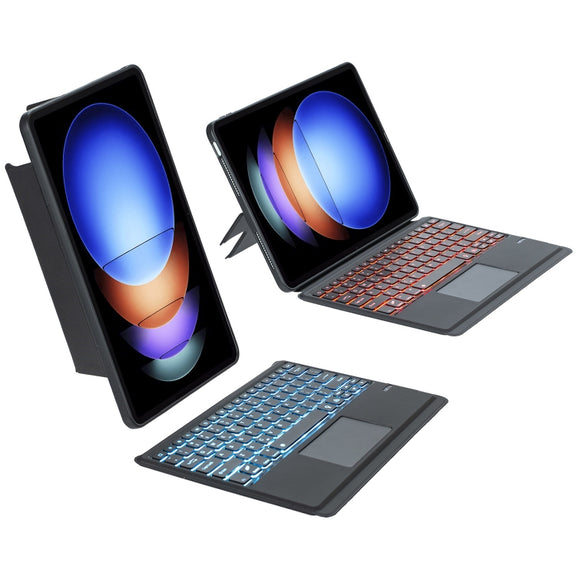 For Xiaomi Pad 6S Pro 12.4 T0N10-AS Detachable Rotating Backlit Touch Bluetooth Keyboard Case(Black)