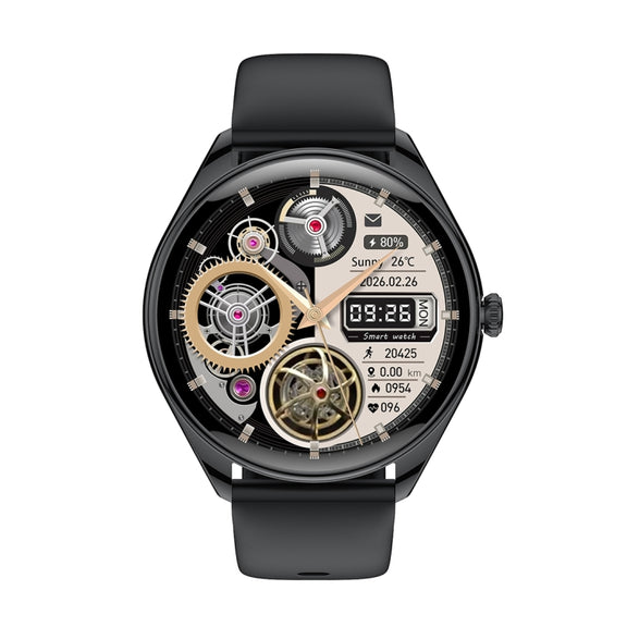 MT55 1.43 inch AMOLED HD Screen Ultra-thin Smart Call Health Watch, Silicone Strap(Black)