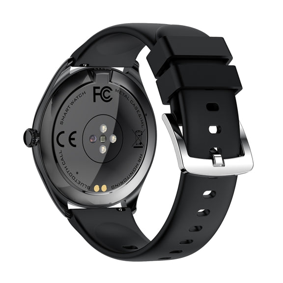 MT55 1.43 inch AMOLED HD Screen Ultra-thin Smart Call Health Watch, Silicone Strap(Black)