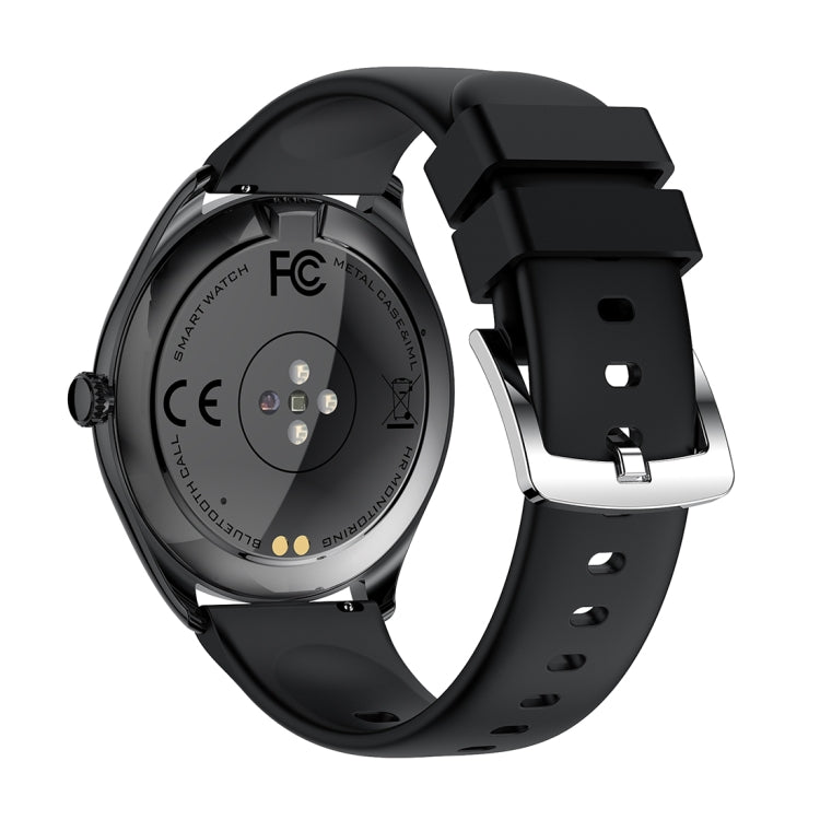 MT55 1.43 inch AMOLED HD Screen Ultra-thin Smart Call Health Watch, Silicone Strap(Black)