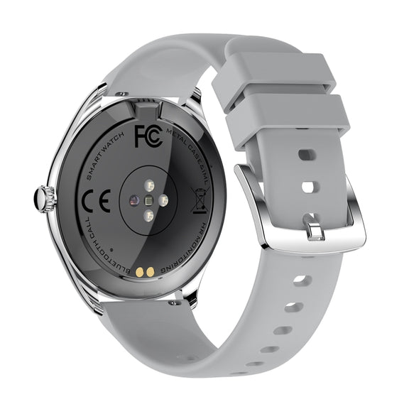 MT55 1.43 inch AMOLED HD Screen Ultra-thin Smart Call Health Watch, Silicone Strap(Silver Grey)