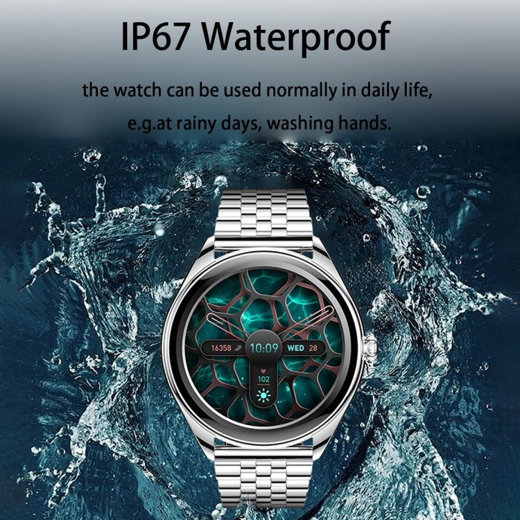 MT55 1.43 inch AMOLED HD Screen Ultra-thin Smart Call Health Watch, Silicone Strap(Black)