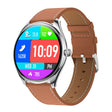 MT55 1.43 inch AMOLED HD Screen Ultra-thin Smart Call Health Watch, Leather Strap(Silver Brown) - Smart Watches by PMC TechLife | Online Shopping South Africa | PMC TechLife | Buy Now Pay Later Mobicred